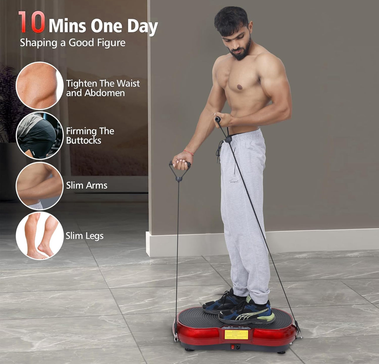 FitWell Weight Loss Vibration Plate for Home Weight Loss Exercise Machine with Different Programs Full Body Exercise 2Year Warranty