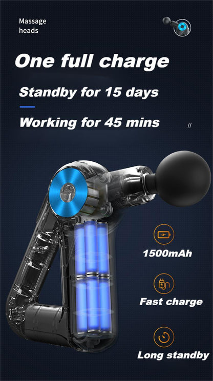 FitWell Deep Tissue Massage Gun – 9 Heads, Powerful Percussion Therapy for Muscle Recovery & Pain Relief 1 Year Warranty