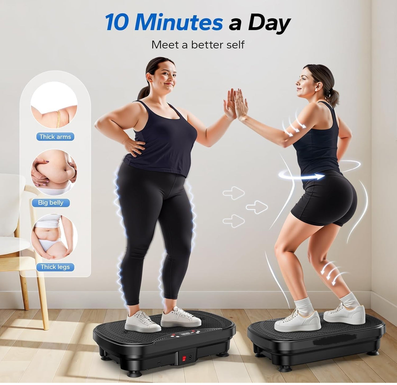 FitWell Weight Loss Vibration Plate for Home Weight Loss Exercise Machine with Different Programs Full Body Exercise 2Year Warranty