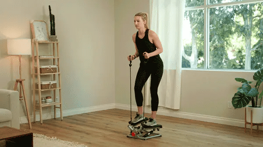 FitWell FitStep Stepper with Resistance Bands, LCD Monitor – Compact Full-Body Workout 180 kg Weight Capacity 2 Year Warranty